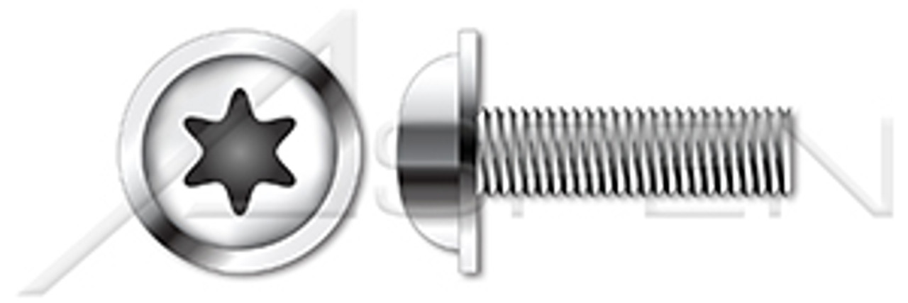 M8-1.25 X 35mm ISO 7380-2, Metric, Flanged Button Head Cap Screws, 6-Lobe Drive, A2 Stainless Steel