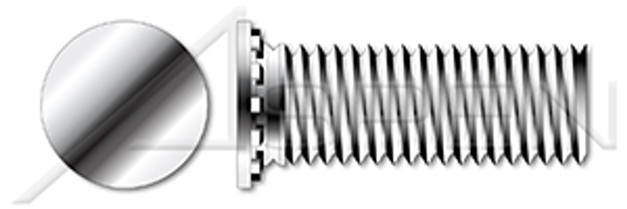 #10-32 X 5/8" Self-Clinching Studs, Flush Head Self-Clinching Studs, Full Thread, AISI 303 Stainless Steel (18-8)