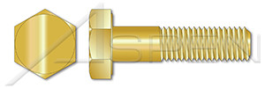 3/8"-16 X 4-1/2" Hex Head Cap Screws Bolts, Brass