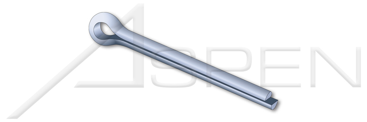7/32" X 4" Standard Cotter Pins, Extended Prong, Chisel Point, Steel, Zinc Plated