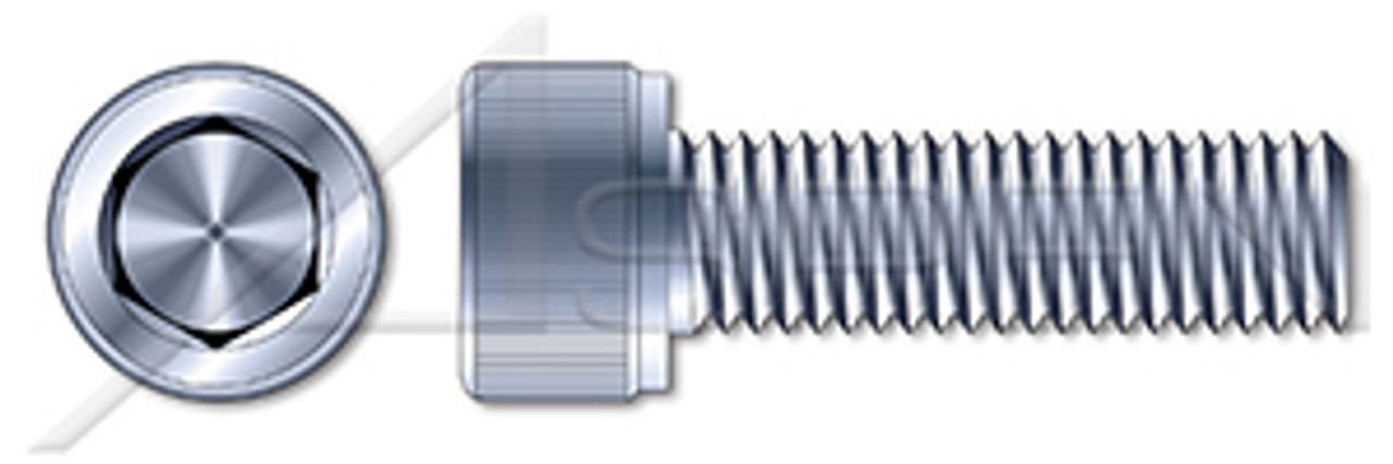 3/8"-24 X 1-1/4" Socket Cap Screws, Hex Drive, Fully Threaded, UNF Coarse Threading, Alloy Steel, Zinc