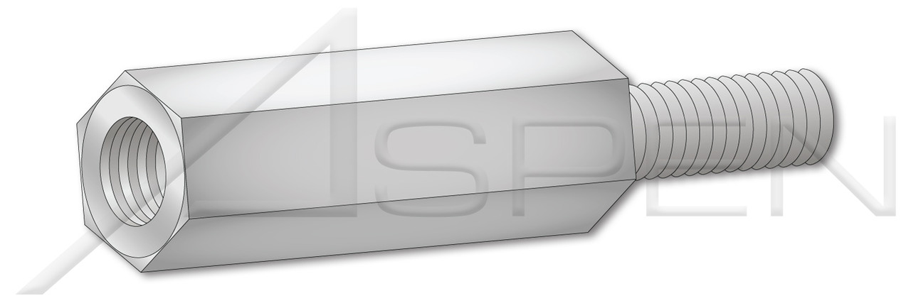 #8-32 X 5/16" Hex Male-Female Standoffs,  3/8" Across Flats, Aluminum