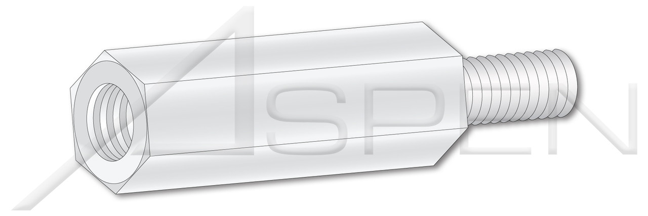 #4-40 X 1/2" Hex Male-Female Standoffs, 1/4" Across Flats, Type 6/6 Nylon