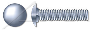 5/16"-18 X 2" Carriage Bolts, Round Head, Short Square Neck, Full Thread, A307 Steel, Zinc