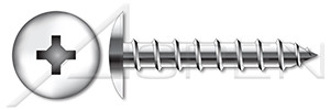 #4 X 1/2" Self-Tapping Sheet Metal Screws, Type "A", Truss Phillips Drive, AISI 316 Stainless Steel