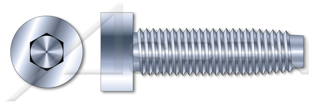 M8-1.25 X 40mm Thread-Rolling Screws for Metals, Socket Cap with Hex Drive, Zinc Plated Steel, DIN 7500 Type E