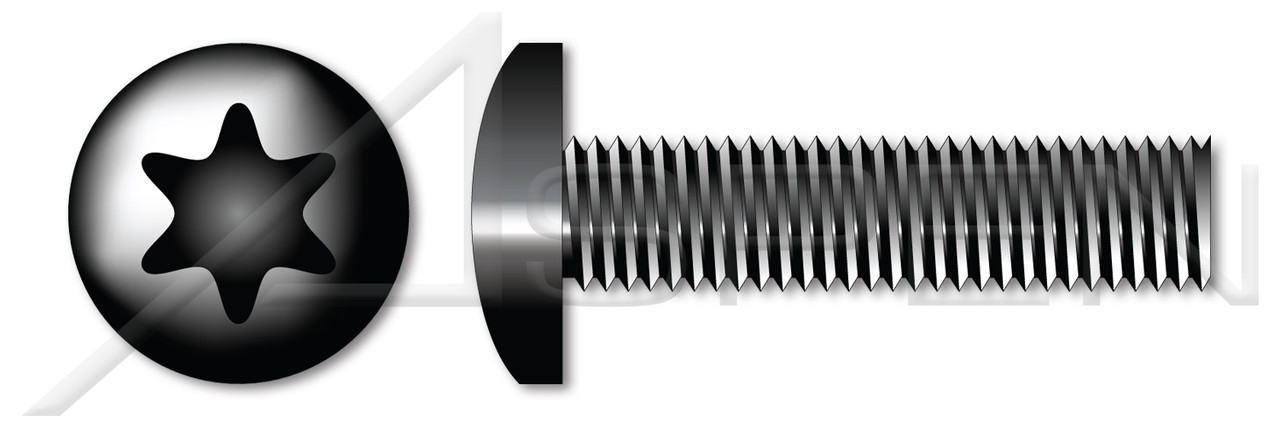 1/4"-20 X 5/8" Pan Head Machine Screws with 6Lobe Torx(r) Drive, Black Oxide Coated Steel