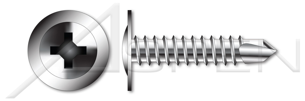 1/4"-14 X 1-1/2" Self-Drilling Screws, Modified Truss Phillips Drive, AISI 304 Stainless Steel (18-8)