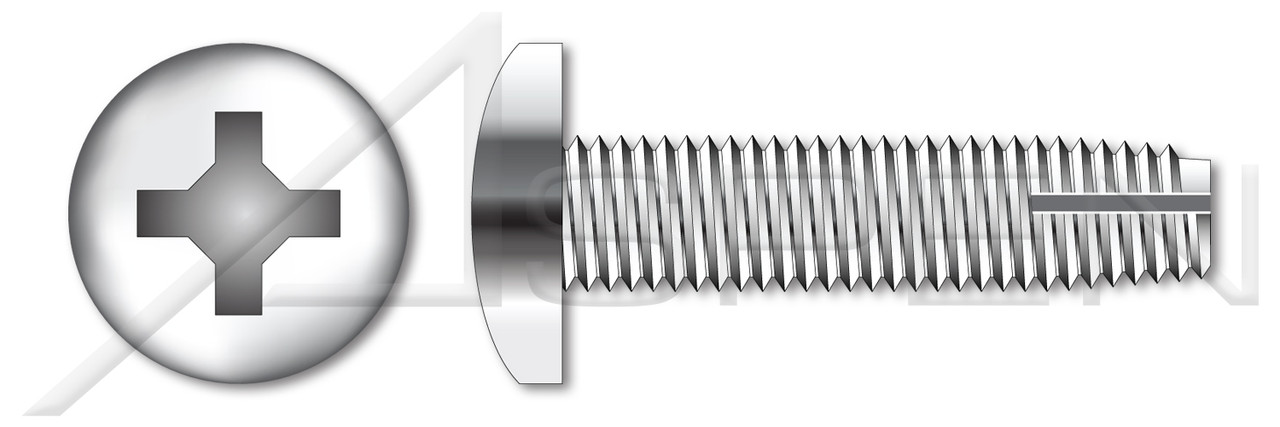 #10-24 X 1/2" Type 1 Thread Cutting Screws, Pan Head with Phillips Drive, 18-8 Stainless Steel