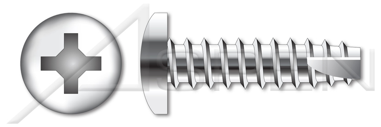 #6-20 X 7/8" Type 25 Thread Cutting Screws, Pan Head with Phillips Drive, 18-8 Stainless Steel