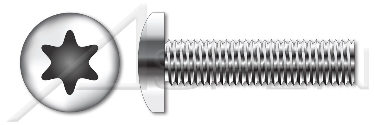 #4-40 X 3/4" Pan Head Trilobe Thread Rolling Screws for Metals with 6Lobe Torx(r) Drive, 410 Stainless Steel, Passivated and Waxed