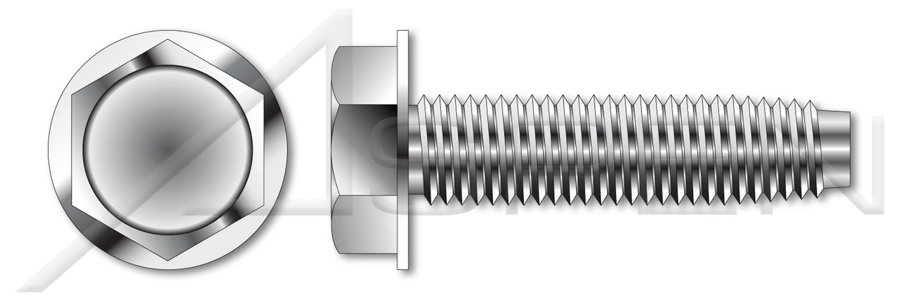 #10-24 X 3/4" Hex Indented Washer Head Trilobe Thread Rolling Screws for Metals Drive, 18-8 Stainless Steel, Passivated and Waxed