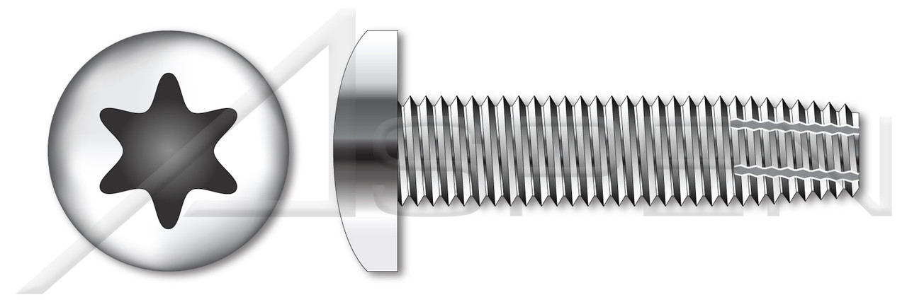 #10-24 X 1" Type F Thread Cutting Screws, Pan Head with 6Lobe Torx(r) Drive, Stainless Steel 18-8