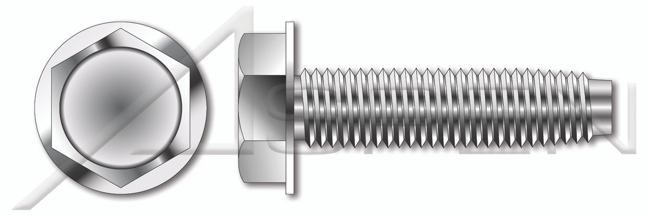 #10-24 X 1" Hex Indented Washer Head Trilobe Thread Rolling Screws for Metals Drive, 410 Stainless Steel, Passivated and Waxed