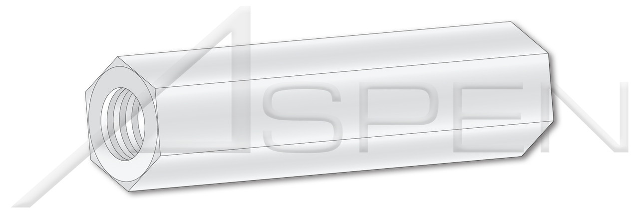 #4-40 X 5/8" Hex Female Standoffs, 1/4" Across Flats, Type 6/6 Nylon