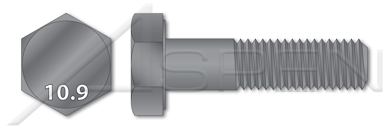 M24-3.0 X 180mm Hex Cap Screws, Partially Threaded, DIN 931 / ISO 4014, Class 10.9 Steel, Plain
