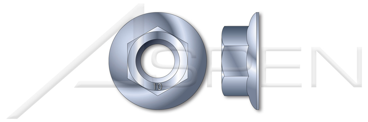 M12-1.75 Hex Flange Nuts, DIN 6923, Class 10 Steel, Zinc Plated and Baked M12-1.75 Hex Flange Nuts, DIN 6923, Class 10 Steel, Zinc Plated and Baked