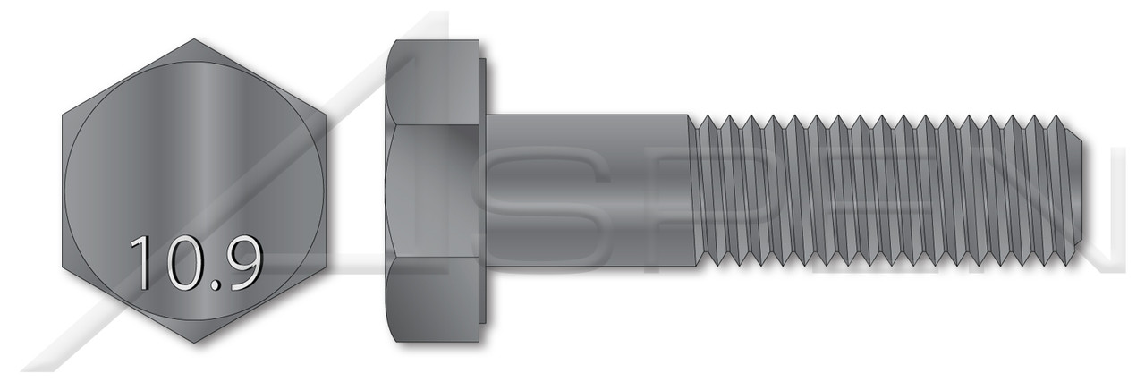 M8-1.25 X 40mm Hex Cap Screws, Partially Threaded, DIN 931 / ISO 4014, Class 10.9 Steel, Plain