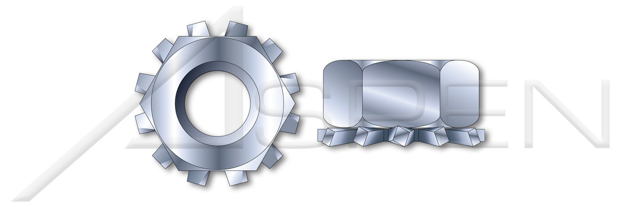 M3-0.5 Hex K Lock Keps Nuts, Metric, Class 8 Steel, Zinc Plated