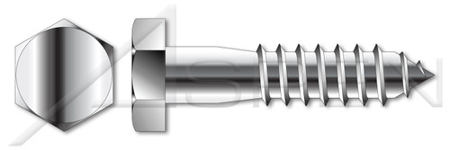 3/8"-7 X 1" Lag Screws, Hex Head, Stainless Steel