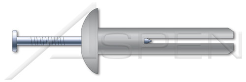 1/4" X 1-1/4" Hammer Drive Anchors, Mushroom Head, Zinc Zamac Body / Steel Pin