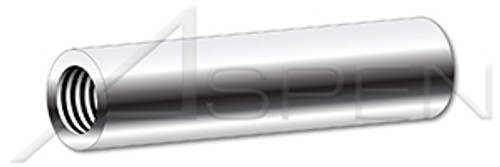 #6-32 X 1" Round Female Standoffs, 1/4" Diameter, AISI 303 Stainless Steel (18-8)