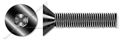 #4-40 X 1/2" Flat Head Socket Cap Screws, UNRC Coarse Thread, Alloy Steel, Black Oxide, Holo-Krome