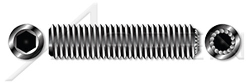 #10-32 X 1/2" Knurled Cup Point Socket Set Screws, Hex Drive, UNF Fine Threading, Alloy Steel, Black Oxide, Holo-Krome