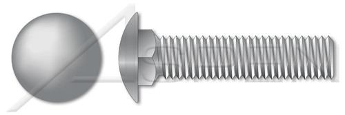 1/2"-13 X 1-1/2" Carriage Bolts, Round Head, Square Neck, Full Thread, A307 Steel, Hot Dip Galvanized