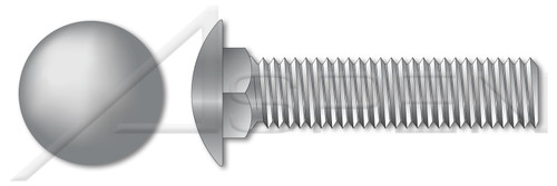 5/16"-18 X 3-1/2" Carriage Bolts, Round Head, Square Neck, Full Thread, A307 Steel, Hot Dip Galvanized