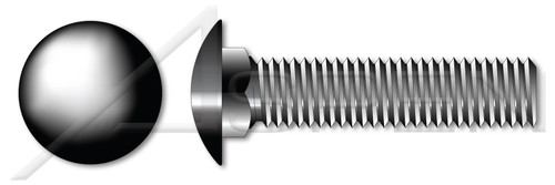 1/2"-13 X 2" Carriage Bolts, Round Head, Square Neck, Full Thread, A307 Steel, Black Oxide
