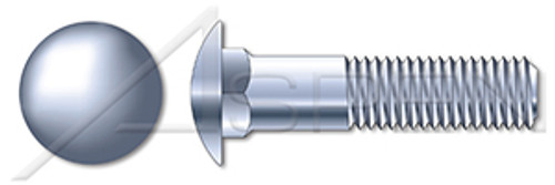 M8-1.25 X 30mm DIN 603 / ISO 8677, Metric, Carriage Bolts, Round Head, Square Neck, Class 8.8 Steel, Zinc Plated