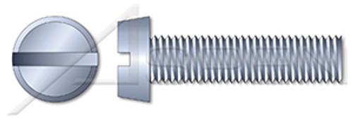 M10-1.5 X 35mm DIN 84 / ISO 1207, Metric, Machine Screws, Cheese Head Slot Drive, Full Thread, Class 4.8 Steel, Zinc Plated