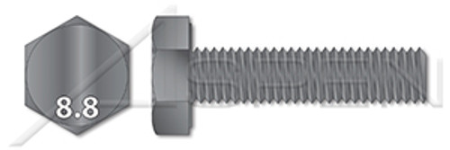 M24-2.0 X 50mm DIN 961, Metric, Hex Head Cap Screws Bolts, Fine Thread, Full Thread, Class 8.8 Steel, Plain