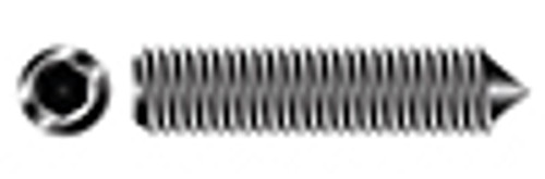 M5-0.8 X 25mm DIN 914 / ISO 4027, Metric, Hex Socket Set Screws, Cone Point, Class 45H Steel, Black