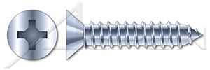 M4.8 X 38mm DIN 7982 / ISO 7050, Metric, Self-Tapping Sheet Metal Screws, Flat Phillips Drive, Full Thread, Steel, Zinc Plated