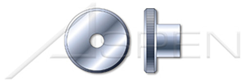 M6-1.0 Metric Knurled Thumb Nuts, Flat High Type, Zinc Plated Steel, DIN 466