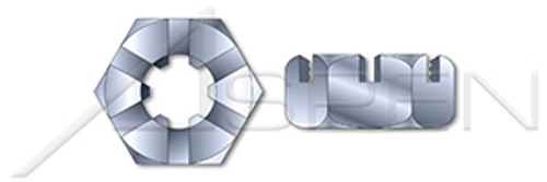 M14-1.5 DIN 937, Metric, Thin Slotted Castle Nuts, Steel, Zinc Plated