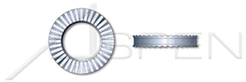 M6 Metric, Rib Spring Lock Washers, Schnorr, Heavy Duty, Spring Steel, Zinc Plated