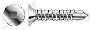 M3.5 X 25mm DIN 7504 Type O, Metric, Self-Drilling Screws, Flat Square Drive, A2 Stainless Steel