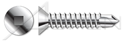 M4.8 X 25mm DIN 7504 Type O, Metric, Self-Drilling Screws, Flat Square Drive, A2 Stainless Steel