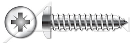 M4.2 X 25mm DIN 7981 / ISO 7049, Metric, Self-Tapping Sheet Metal Screws, Pan Pozidriv Alternative Drive, Full Thread, A4 Stainless Steel