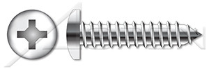 M3.5 X 19mm DIN 7981 / ISO 7049, Metric, Self-Tapping Sheet Metal Screws, Pan Phillips Drive, Full Thread, A4 Stainless Steel