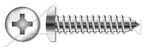 M3.5 X 38mm DIN 7981 / ISO 7049, Metric, Self-Tapping Sheet Metal Screws, Pan Phillips Drive, Full Thread, A4 Stainless Steel