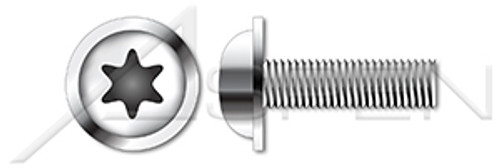 M4-0.7 X 10mm ISO 7380-2, Metric, Flanged Button Head Cap Screws, 6-Lobe Drive, A2 Stainless Steel