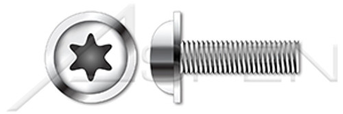 M6-1.0 X 14mm ISO 7380-2, Metric, Flanged Button Head Cap Screws, 6-Lobe Drive, A2 Stainless Steel
