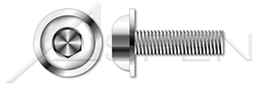 M5-0.8 X 20mm ISO 7380-2, Metric, Flanged Button Head Hex Socket Cap Screws, A4 Stainless Steel