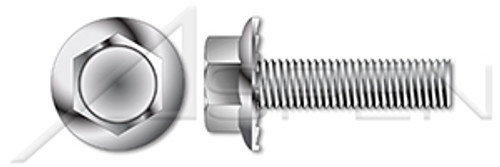 M5-0.8 X 25mm DIN 6921, Metric, Flange Screws, Hex Indented Head, Serrated, Full Thread, A2 Stainless Steel