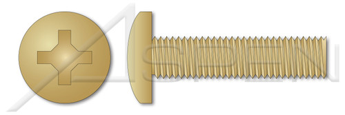 #10-32 X 3/4" Machine Screws, Pan Head with Phillips Drive, Fine Threading, Steel, Yellow Cadmium Plating, MS35207, DFARS