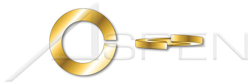 1/2" Medium Split Lock Washers, Steel, Yellow Zinc, MS35338, DFARS